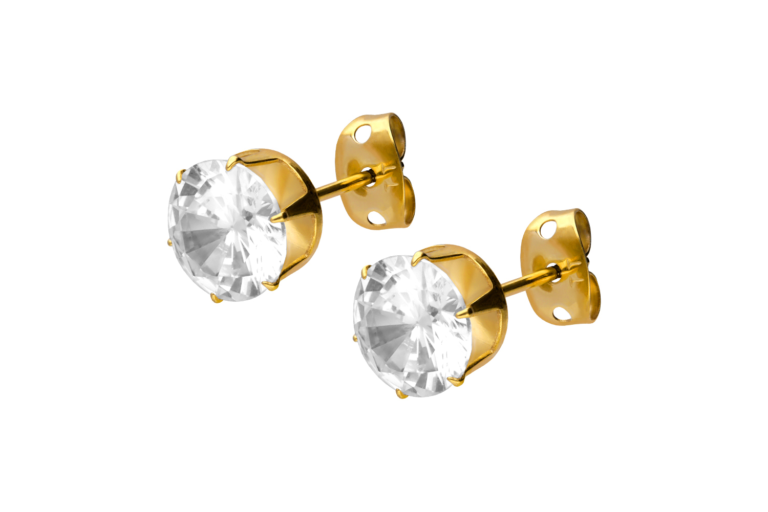 Titan Ohrstecker EINGEFASSTER KRISTALL von Piercingline